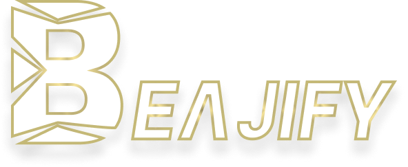 Le même logotype en doré sur fond sombre